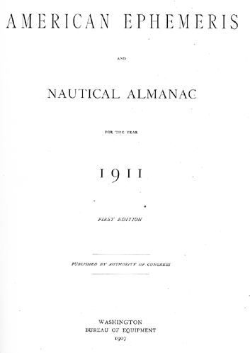Americab Ephemeris 1911